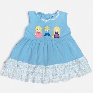 Stitchy Fish Charming Blue Kids Dress with Princess Design